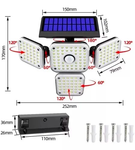 Miniatura 3 de Lampara Solar Reflector Led 4 Cabezas